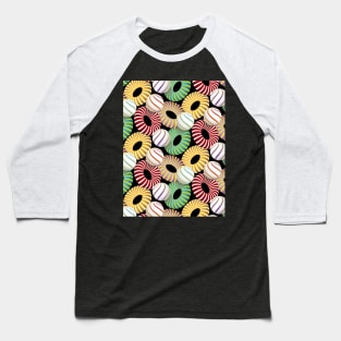 Abstract 3D Geometric Shapes Pattern Baseball T-Shirt